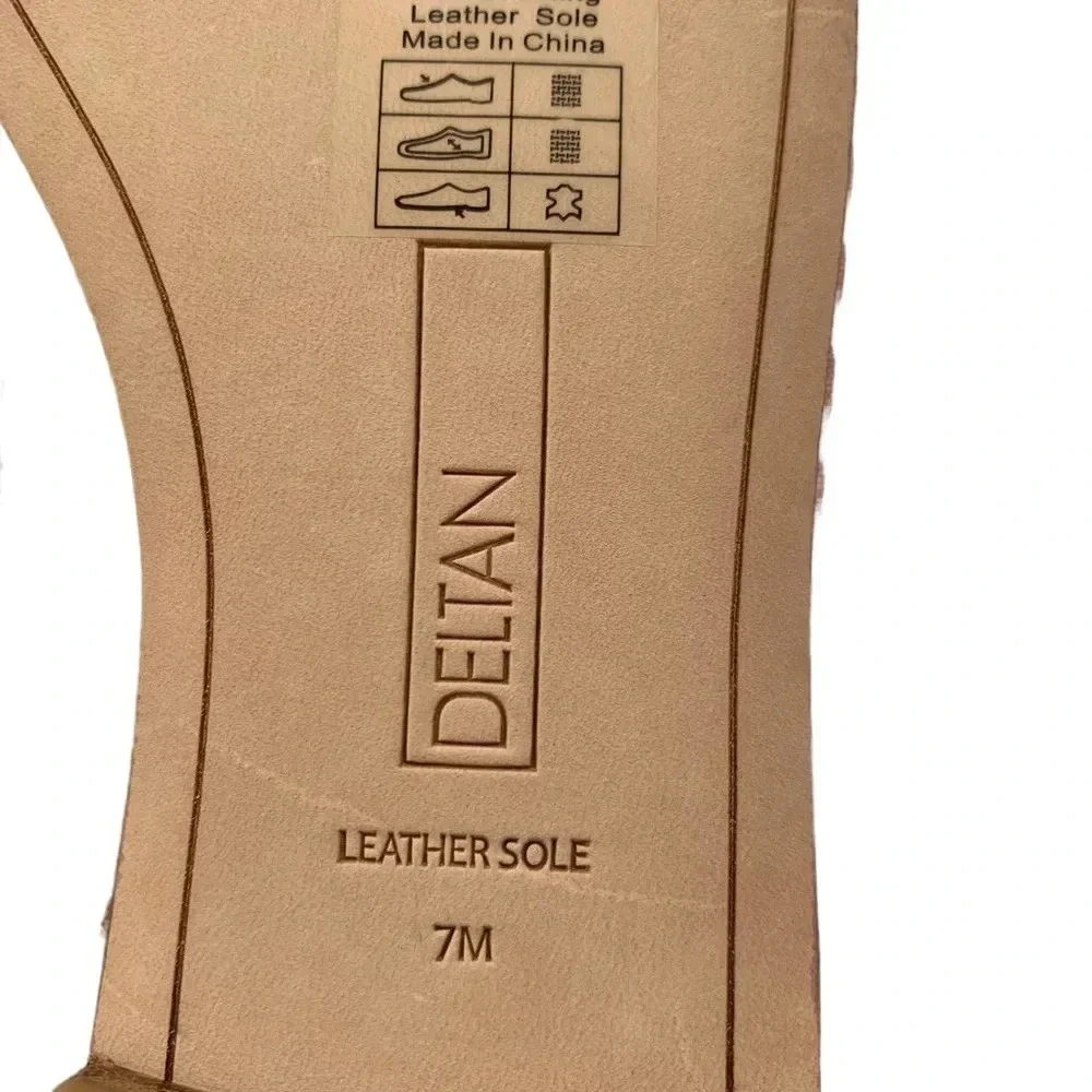Deltan Sandal Cora Stripe Print Two Band Slides Size 7 NWT
